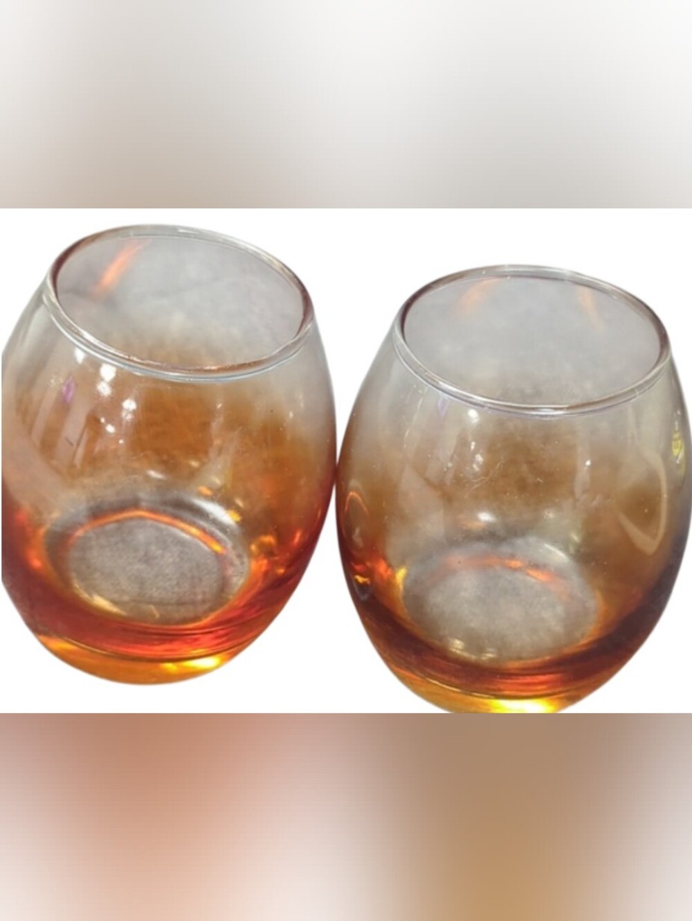 Votive holder set. Amber orange.